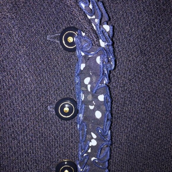 GORGEOUS St. John Navy Jacket; Ruffle; Size 10; Pre-Owned; Excellent Condition - Picture 5 of 15